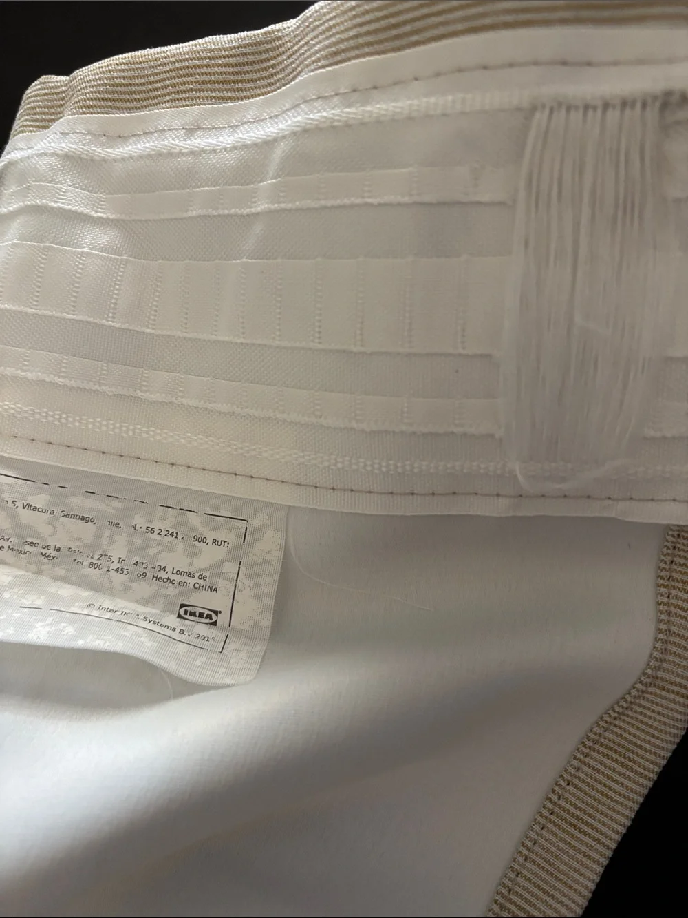 IKEA  Beige Curtain Panel with Rod-Pocket Header